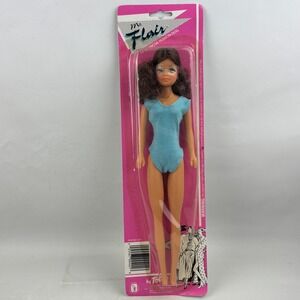 Vintage Totsy Ms. Flair Fashion Doll 11.5" Brown Hair Blue Eyes Brunette Leotard